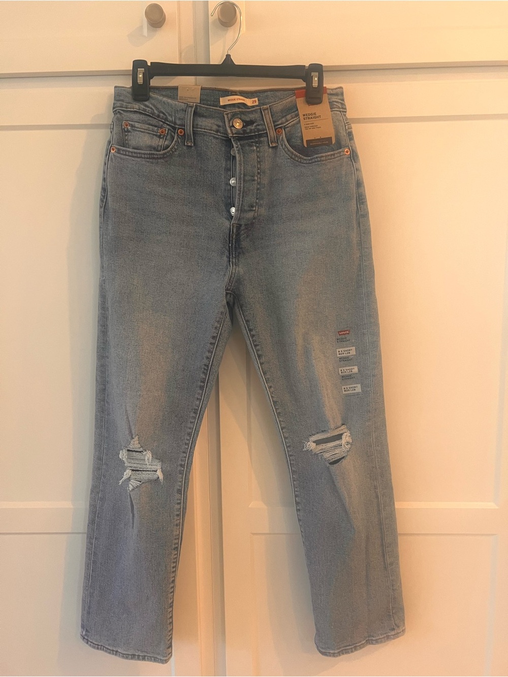 Levi's Light Blue Straight Leg Distressed Women's Jeans